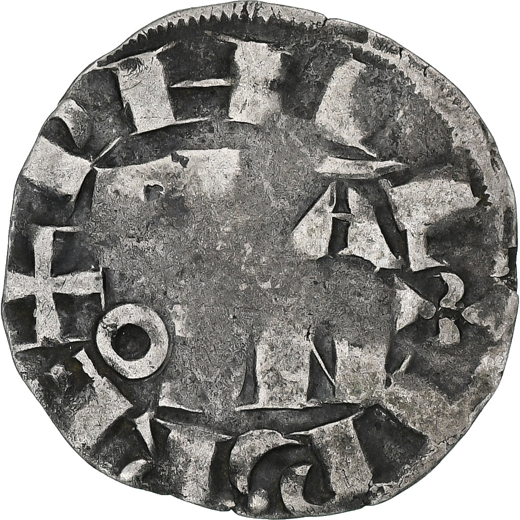France, Philippe II Auguste, Denier Parisis, 1180-1223, Arras, Billon
