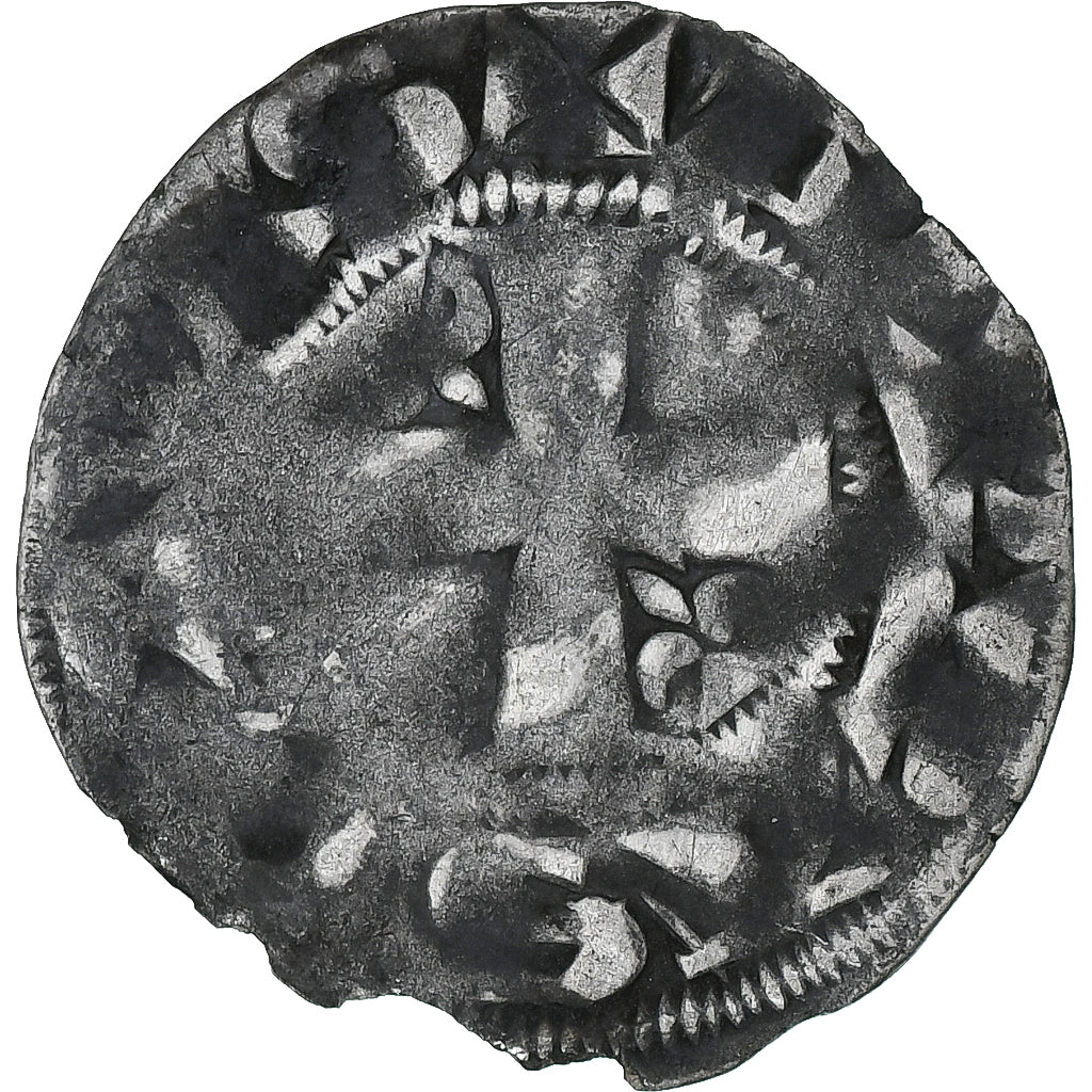 France, Philippe II Auguste, Denier Parisis, 1180-1223, Arras, Billon