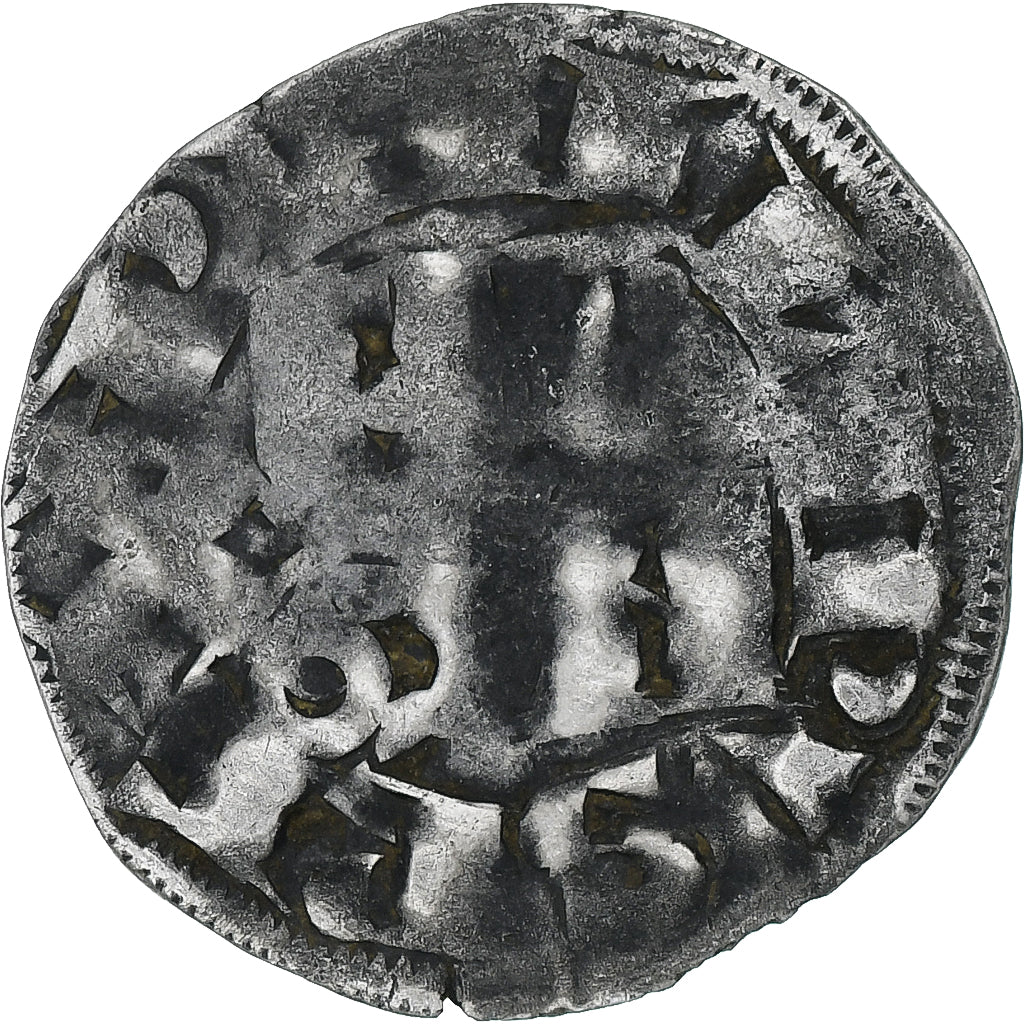 France, Philippe II Auguste, Denier Parisis, 1180-1223, Arras, Billon