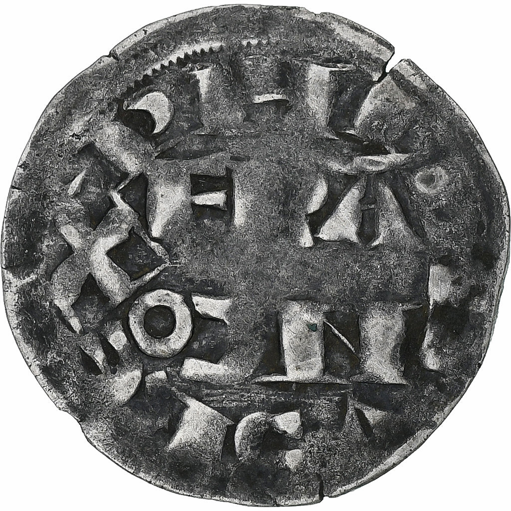 France, Philippe II Auguste, Denier Parisis, 1180-1223, Arras, Billon