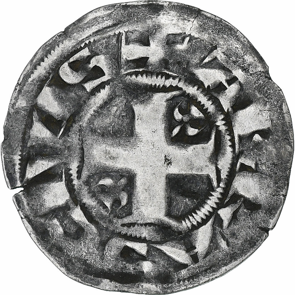France, Philippe II Auguste, Denier Parisis, 1180-1223, Arras, Billon