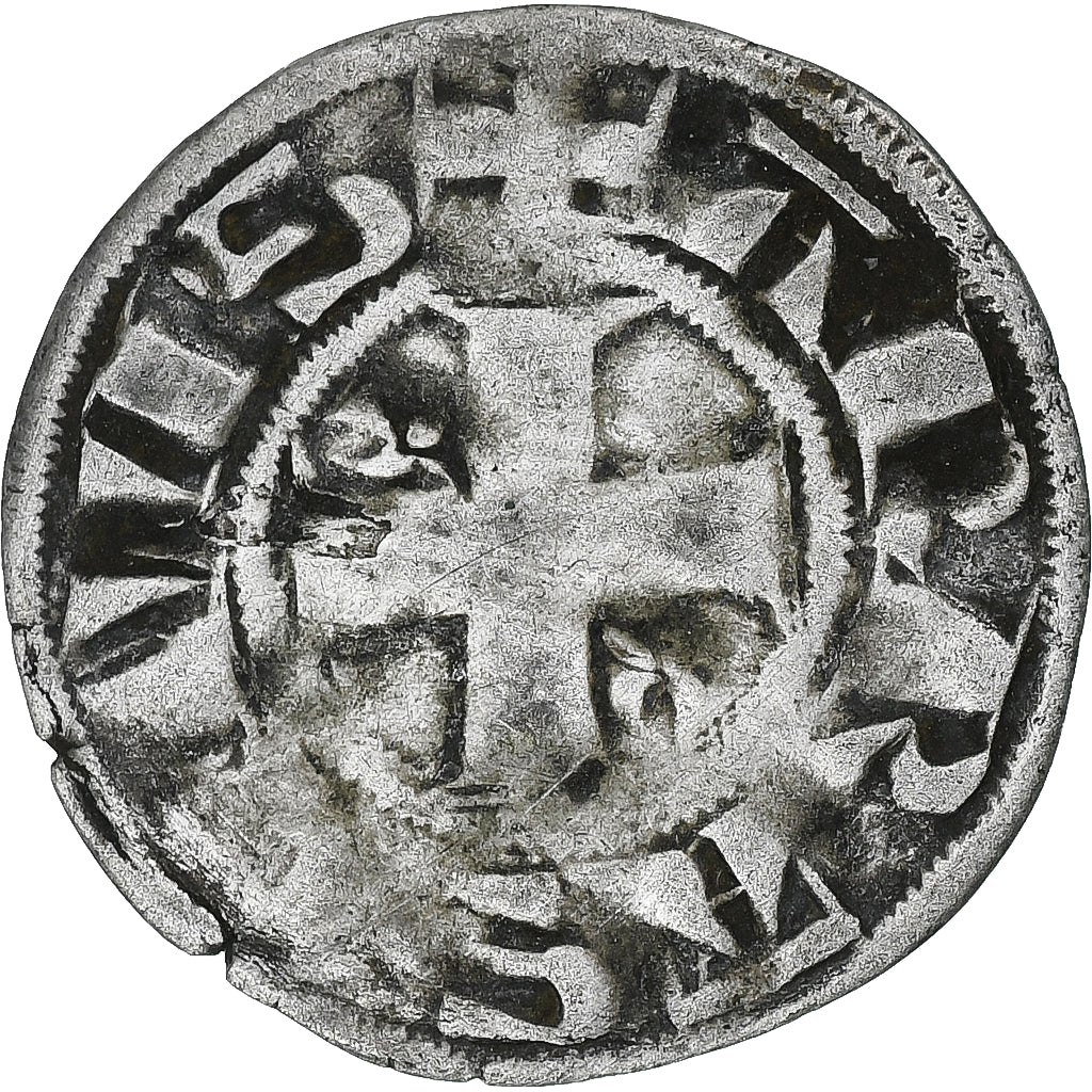 France, Philippe II Auguste, Denier Parisis, 1180-1223, Arras, Billon