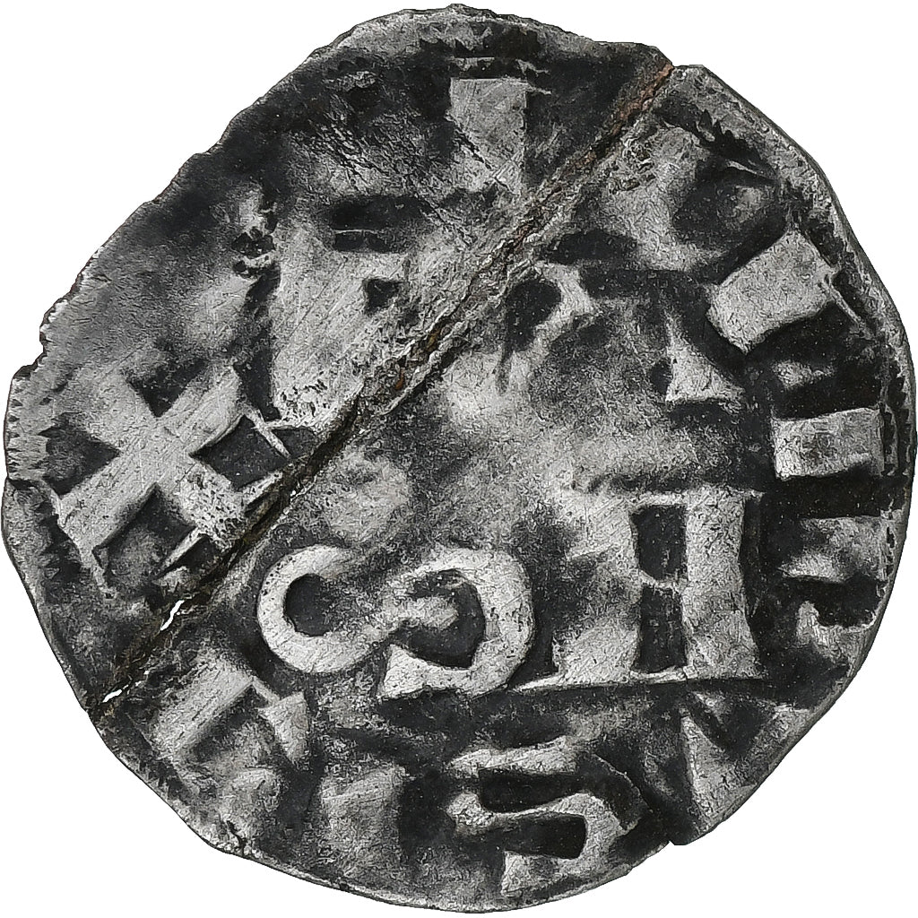France, Philippe II Auguste, Denier Parisis, 1180-1223, Paris, Billon
