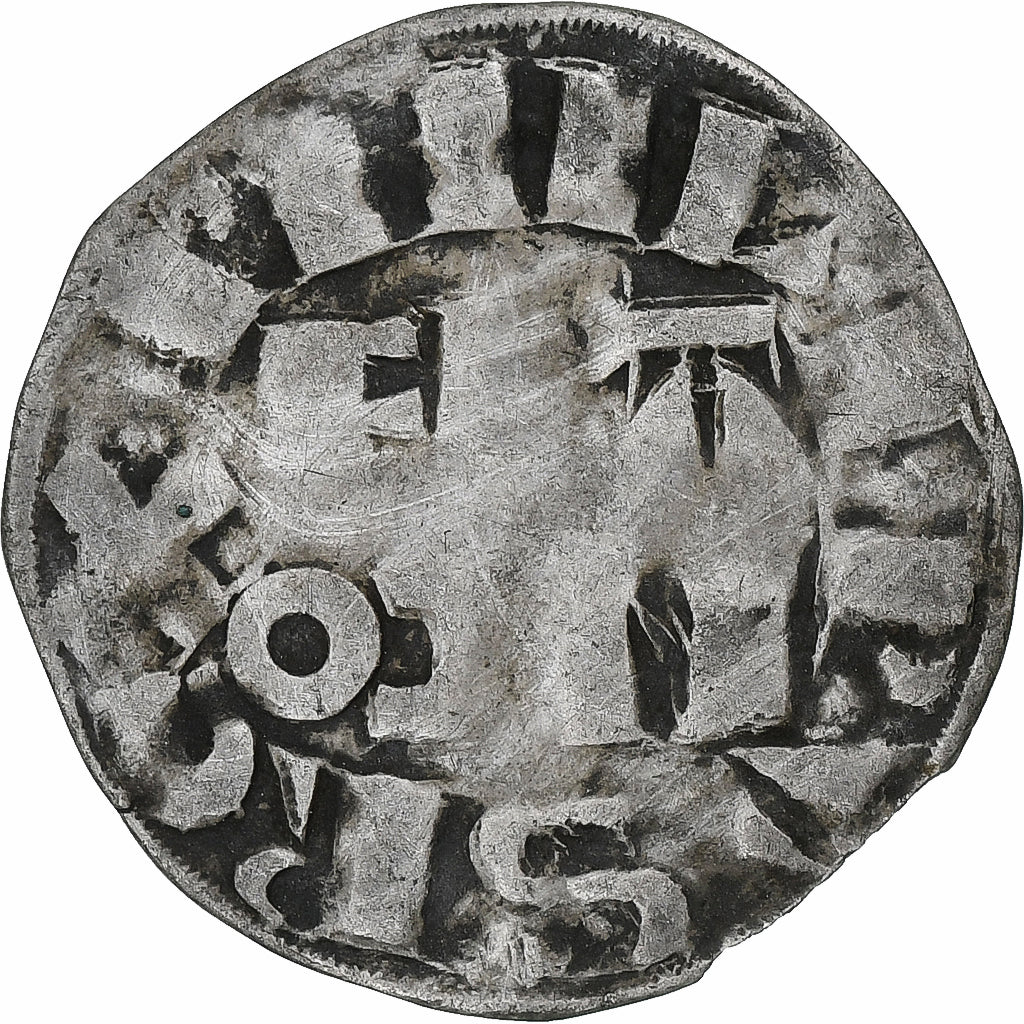France, Philippe II Auguste, Denier Parisis, 1180-1223, Paris, Billon