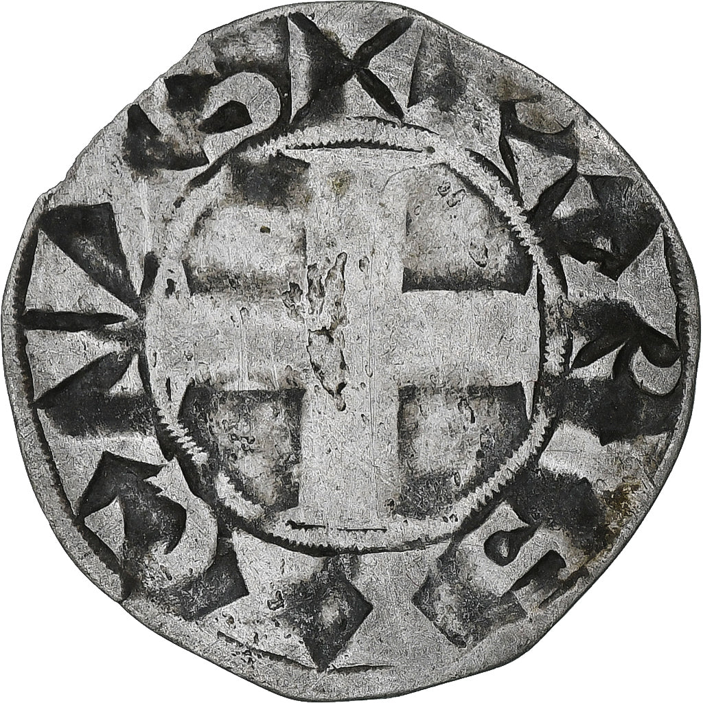 France, Philippe II Auguste, Denier Parisis, 1180-1223, Paris, Billon
