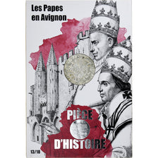 França, 10 Euro, Les papes en Avignon, 2019, MDP, Prata, AU(50-53)