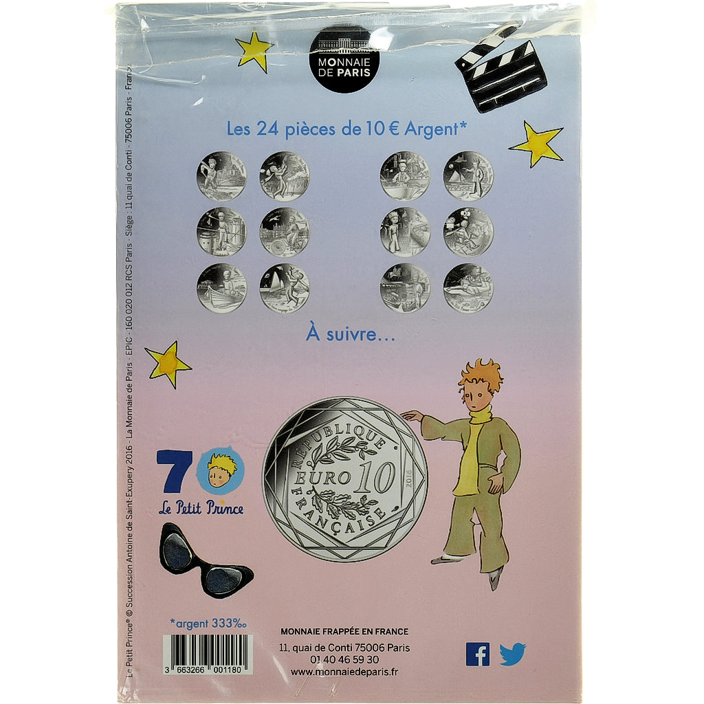 Frankreich, 10 Euro, Petit Prince fait du cinéma, 2016, MDP, Silber, STGL