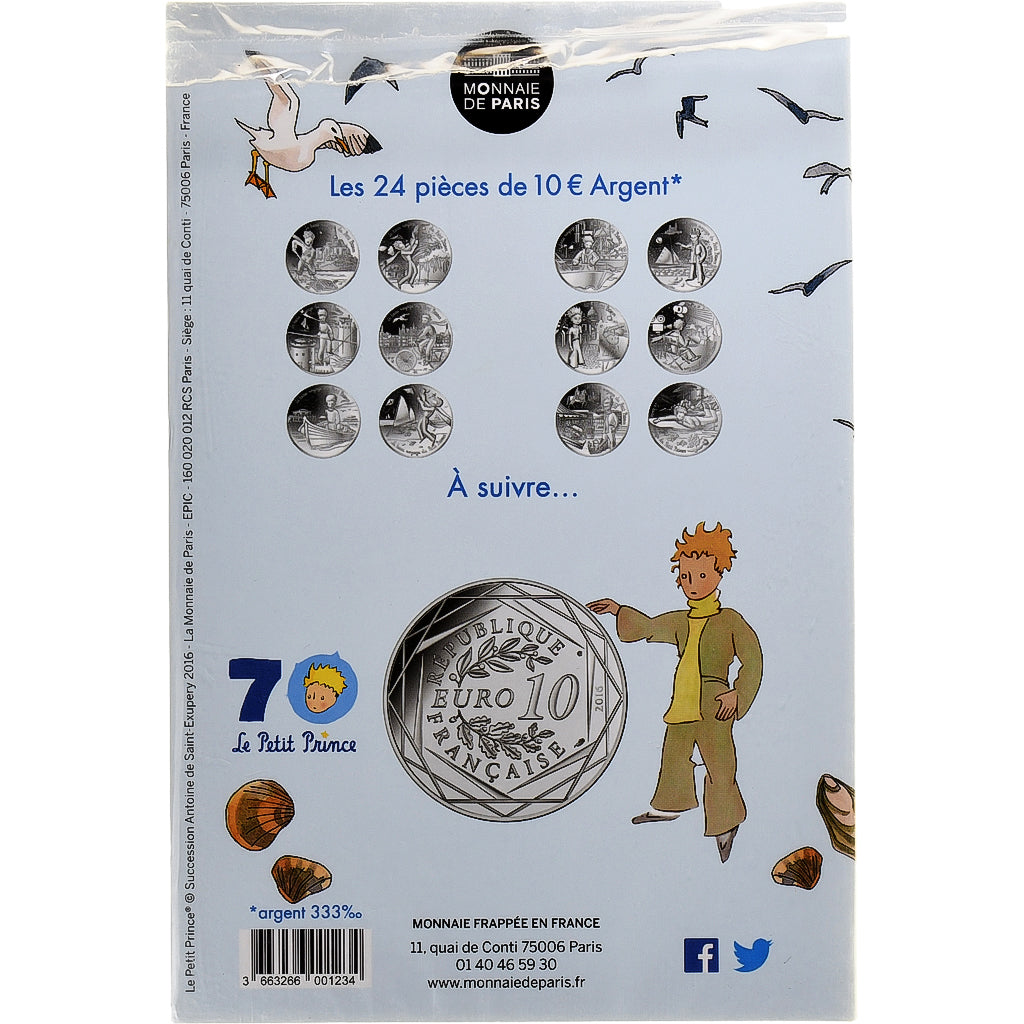 Francia, 10 Euro, Petit Prince dans la Baie d'Arcachon, 2016, MDP, Plata, FDC