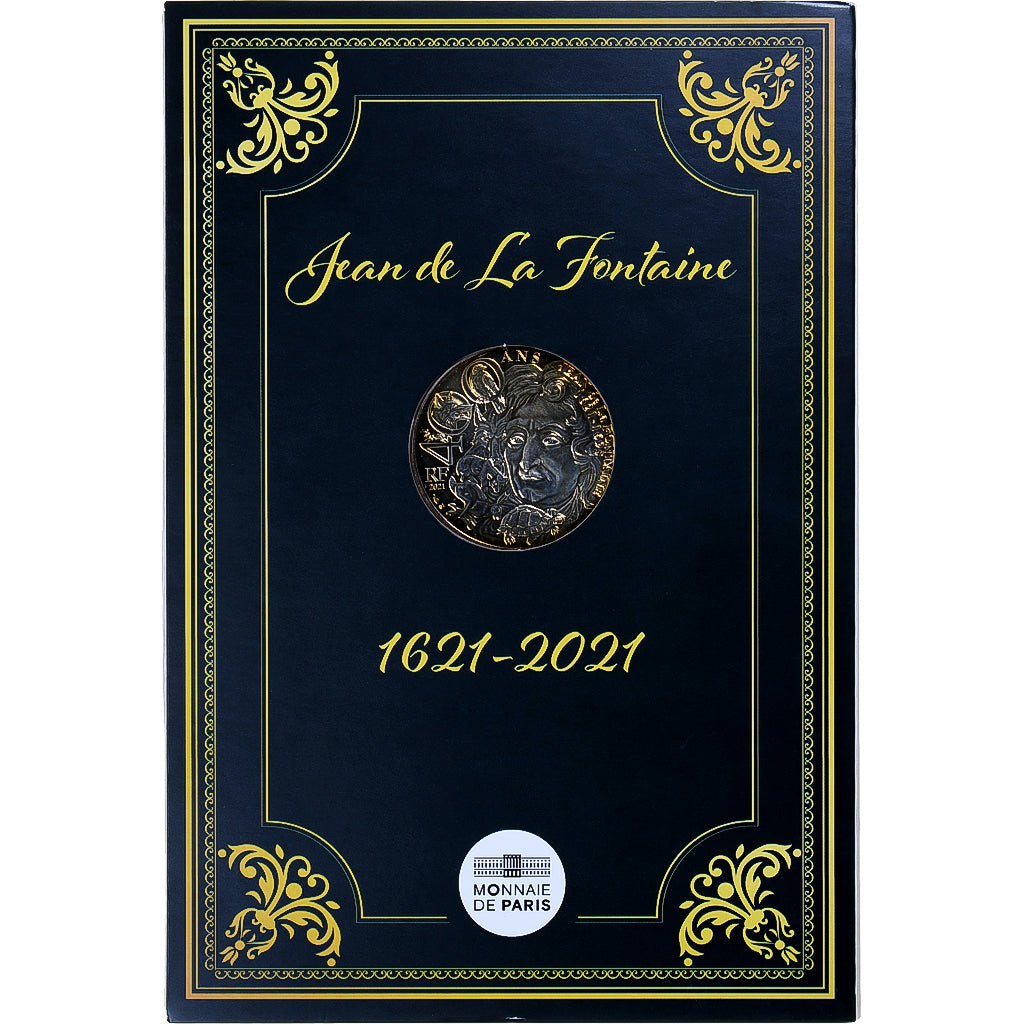 France, 10 Euro, Jean de la Fontaine, 2021, MDP, Silver, MS(65-70)