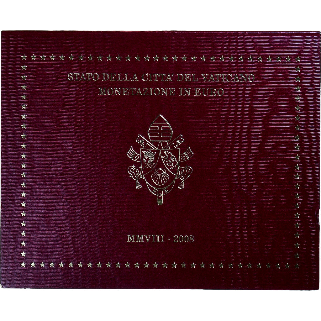 Vatican, Benoît XVI, 1 Cent to 2 Euro, 2008, Rome, FDC