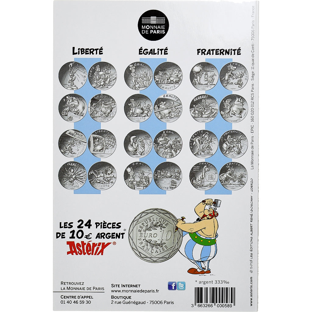 France, 10 Euro, Astérix Fraternité (Astérix et les Normands), 2015, MDP
