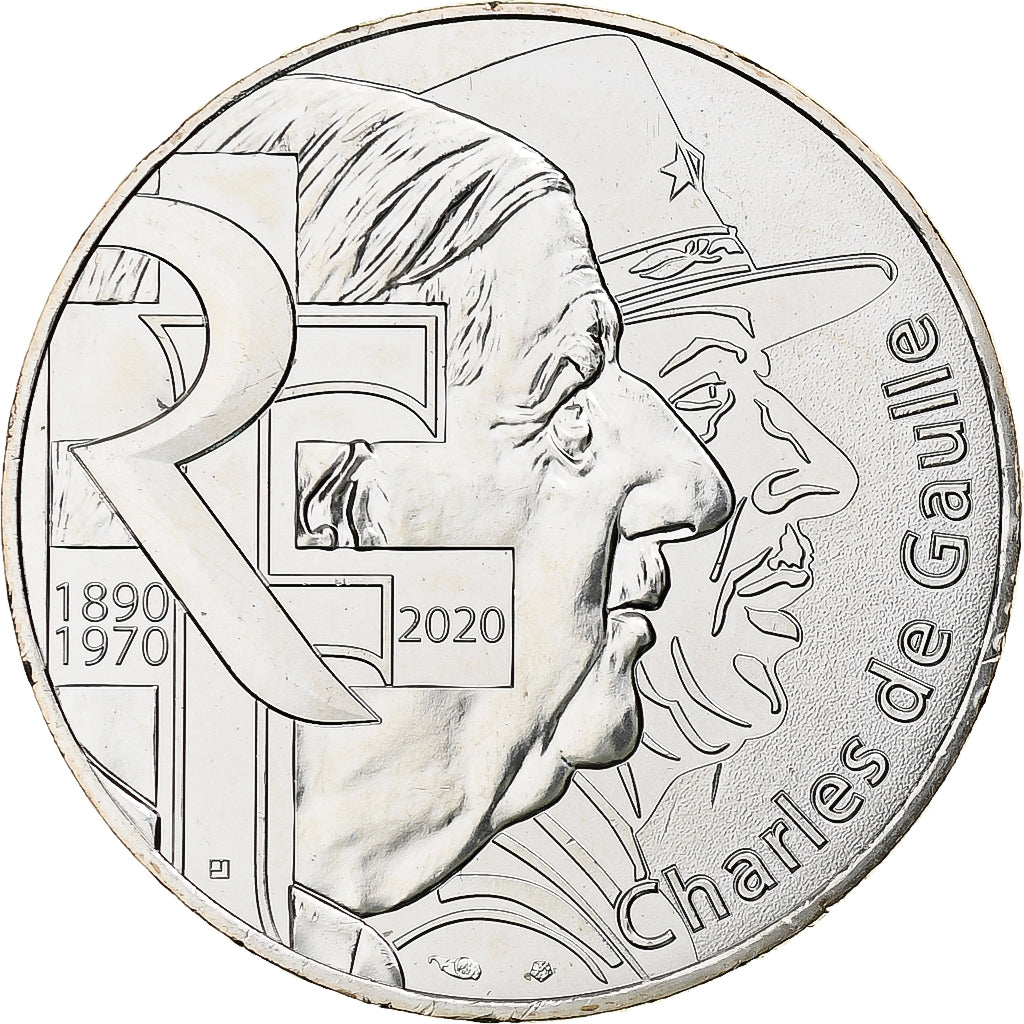 France, 10 Euro, Charles de Gaulle, 2020, Monnaie de Paris, Silver, MS(63)