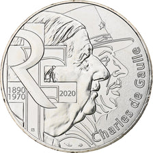 France, 10 Euro, Charles de Gaulle, 2020, Monnaie de Paris, Silver, MS(63)
