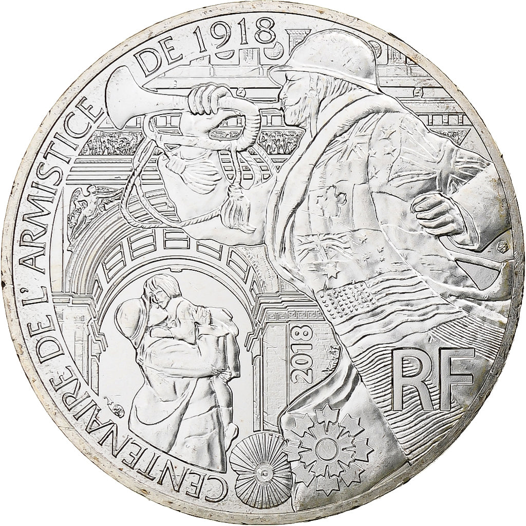 France, 10 Euro, Centenaire de l'Armistice, 2018, Monnaie de Paris, Silver