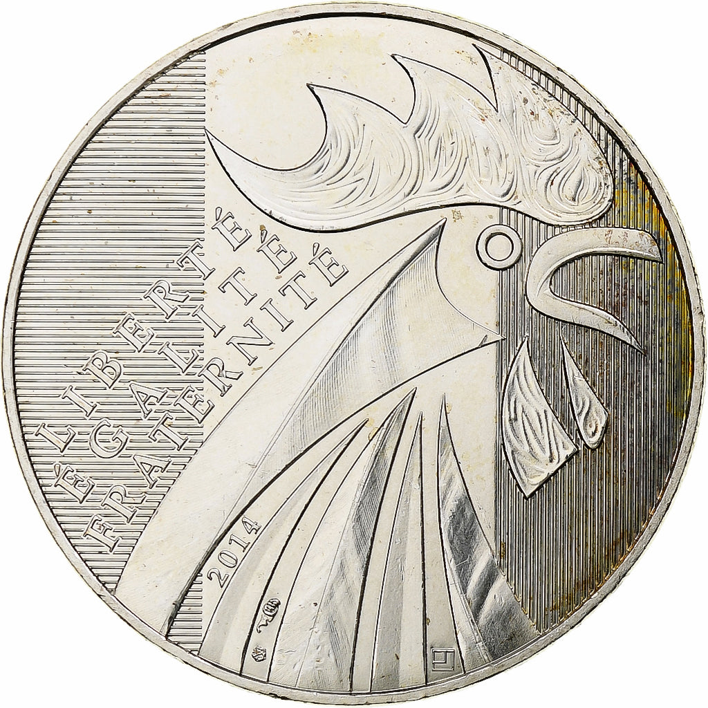 Francia, 10 Euro, Coq, 2014, Monnaie de Paris, Argento, SPL
