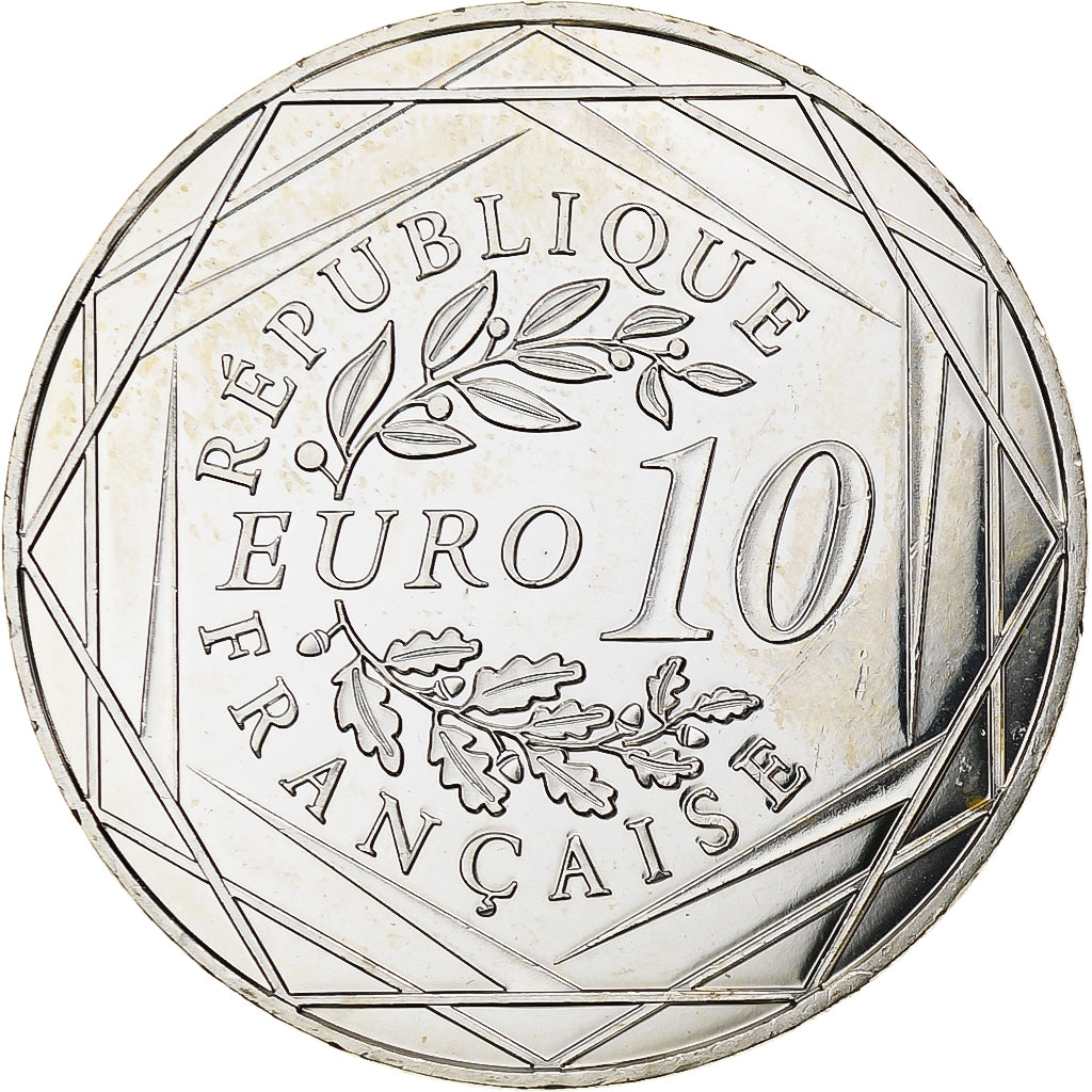 Francja, 10 Euro, Coq, 2015, Monnaie de Paris, Srebro, MS(63)