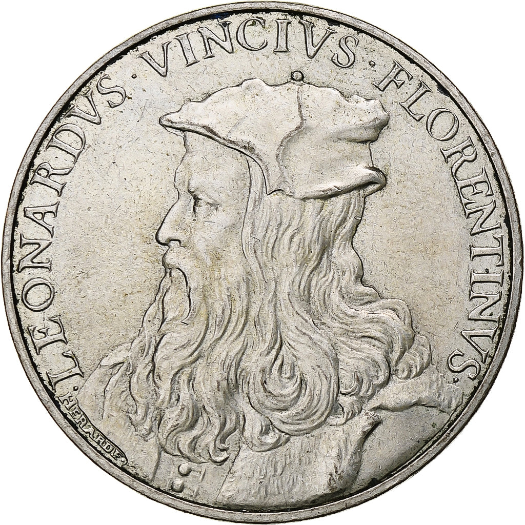 França, 10 Euro, Léonard de Vinci, 2019, Monnaie de Paris, Prata, AU(50-53)