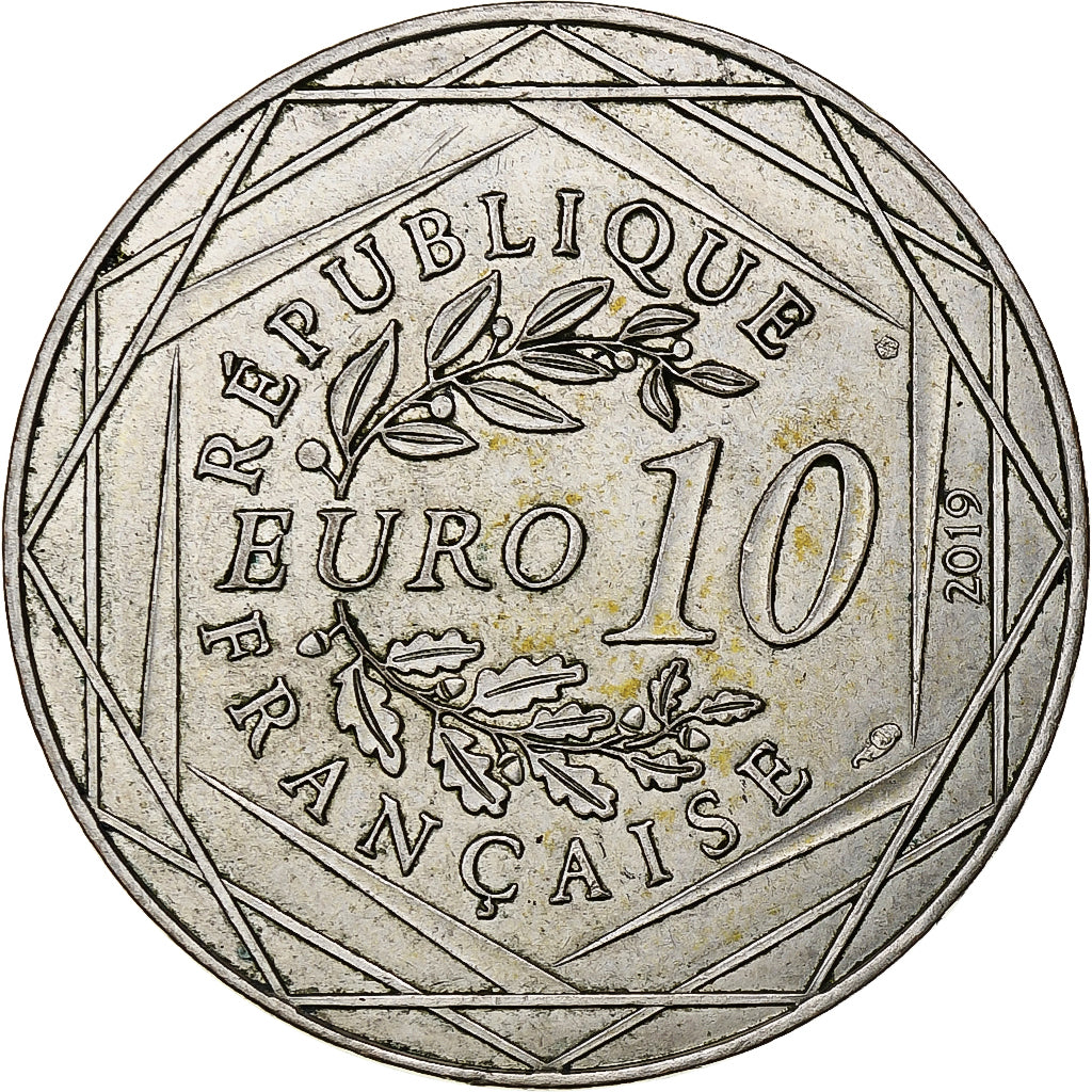 França, 10 Euro, Léonard de Vinci, 2019, Monnaie de Paris, Prata, AU(50-53)