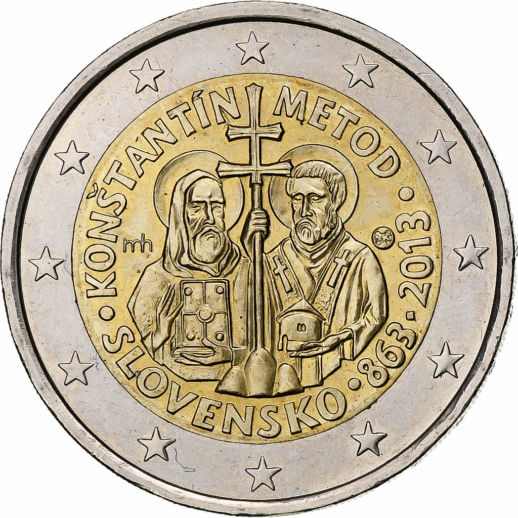 Slowakei, 2 Euro, Constantine and Methodius, 2013, Kremnica, Bi-Metallic, UNZ