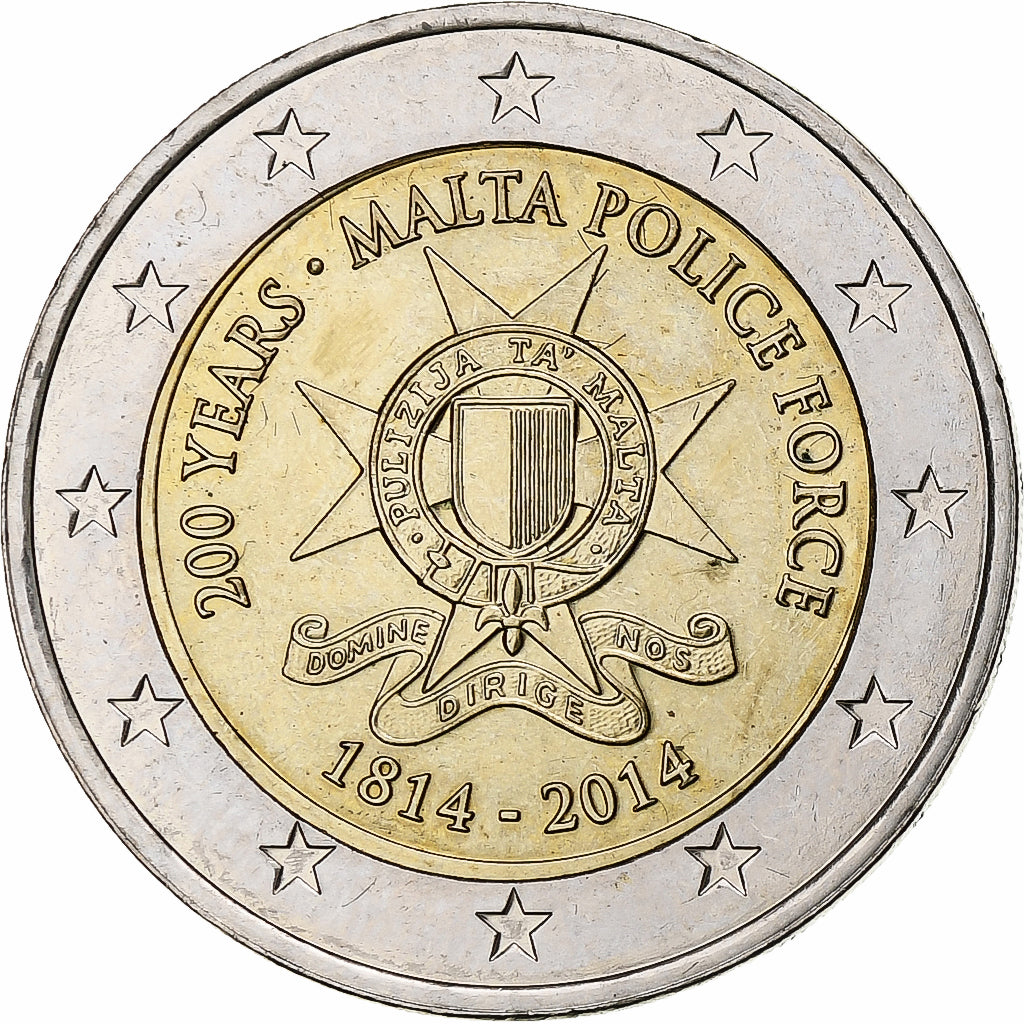 Malta, 2 Euro, Malta Police Force, 2014, Utrecht, Bi-Metallic, MS(63)