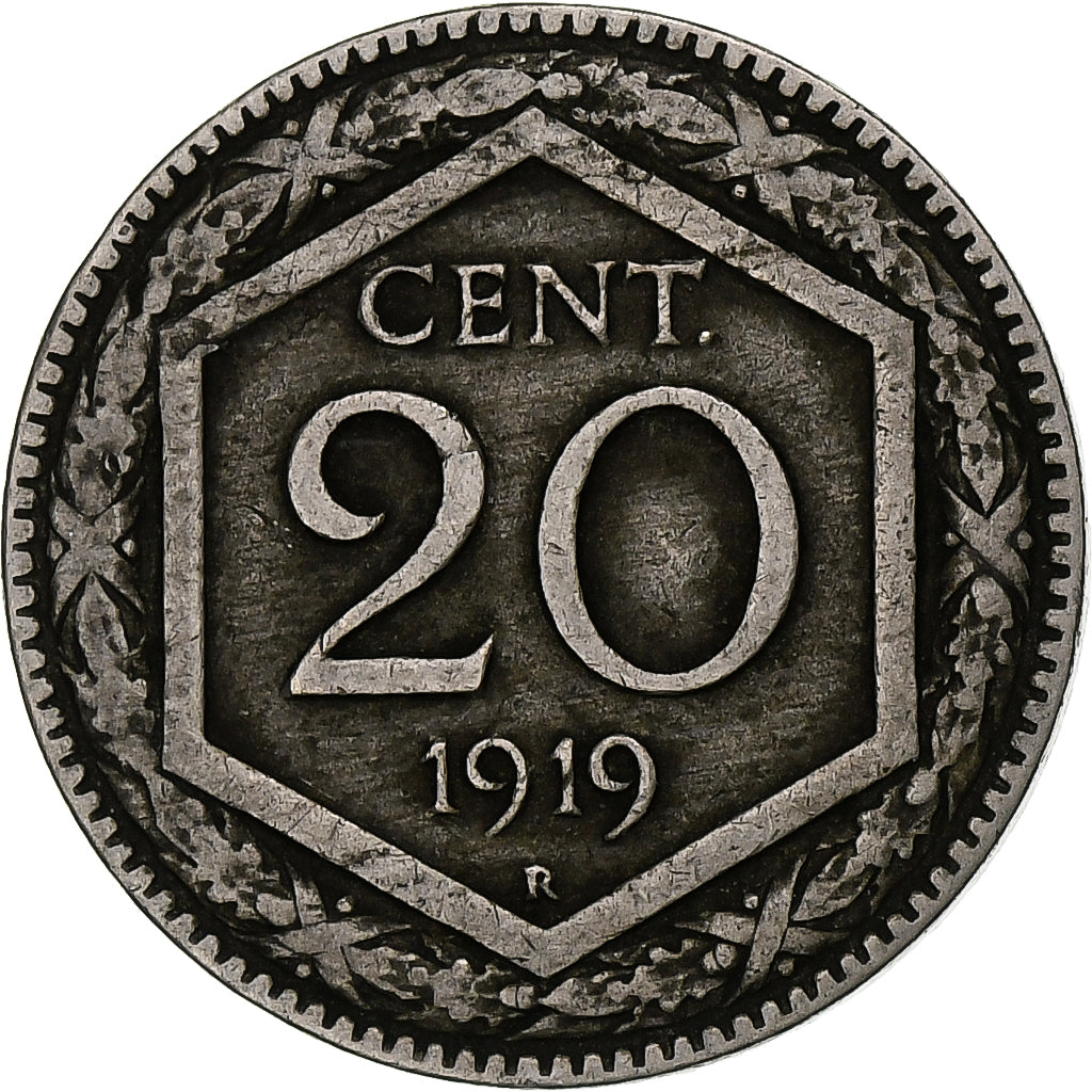 Italy, Vittorio Emanuele III, 20 Centesimi, 1919, Rome, Copper-nickel, EF(40-45)