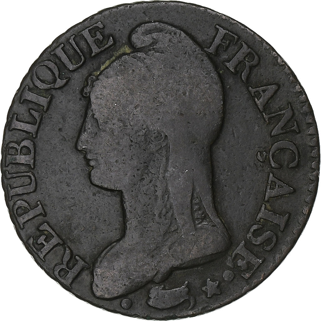 Frankrijk, 5 Centimes, Dupré, AN 8/5, Paris, Bronzen, FR+, Gadoury:126a, KM:640