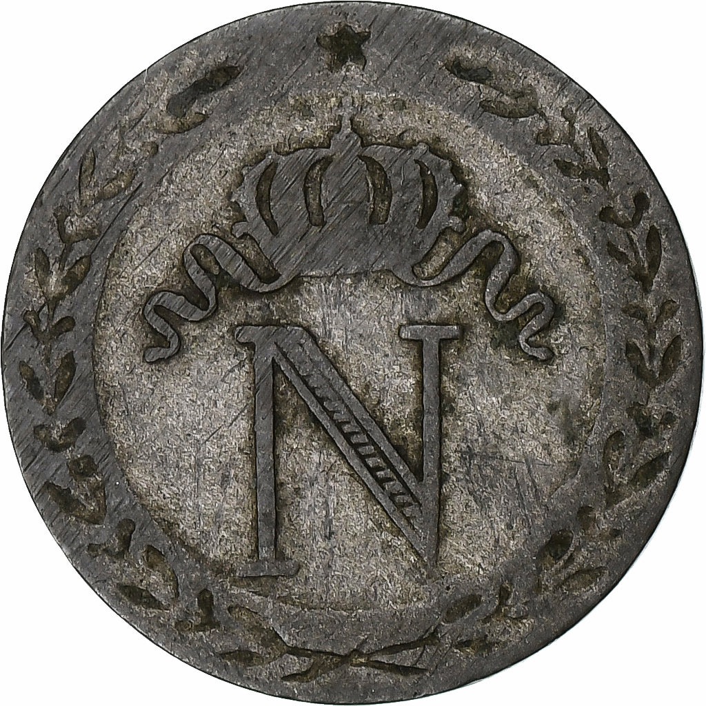 Frankrijk, Napoleon I, 10 Centimes, Rouen, Billon, FR, Gadoury:190, KM:676