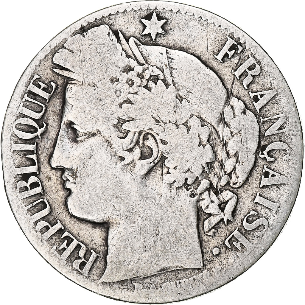 Francia, Franc, Cérès, 1871, Bordeaux, Argento, MB, Gadoury:465, KM:822.2