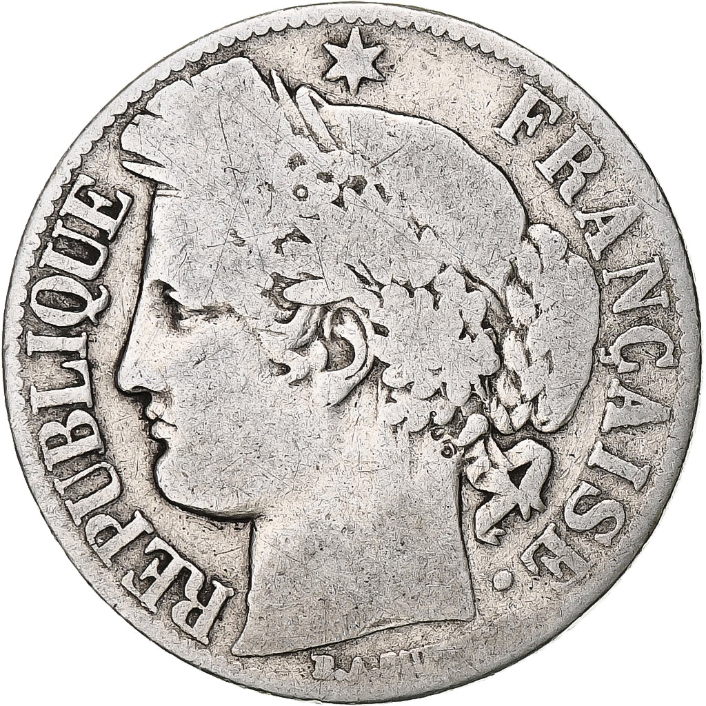 Francia, Franc, Cérès, 1872, Paris, Argento, MB, Gadoury:465a, KM:822.1