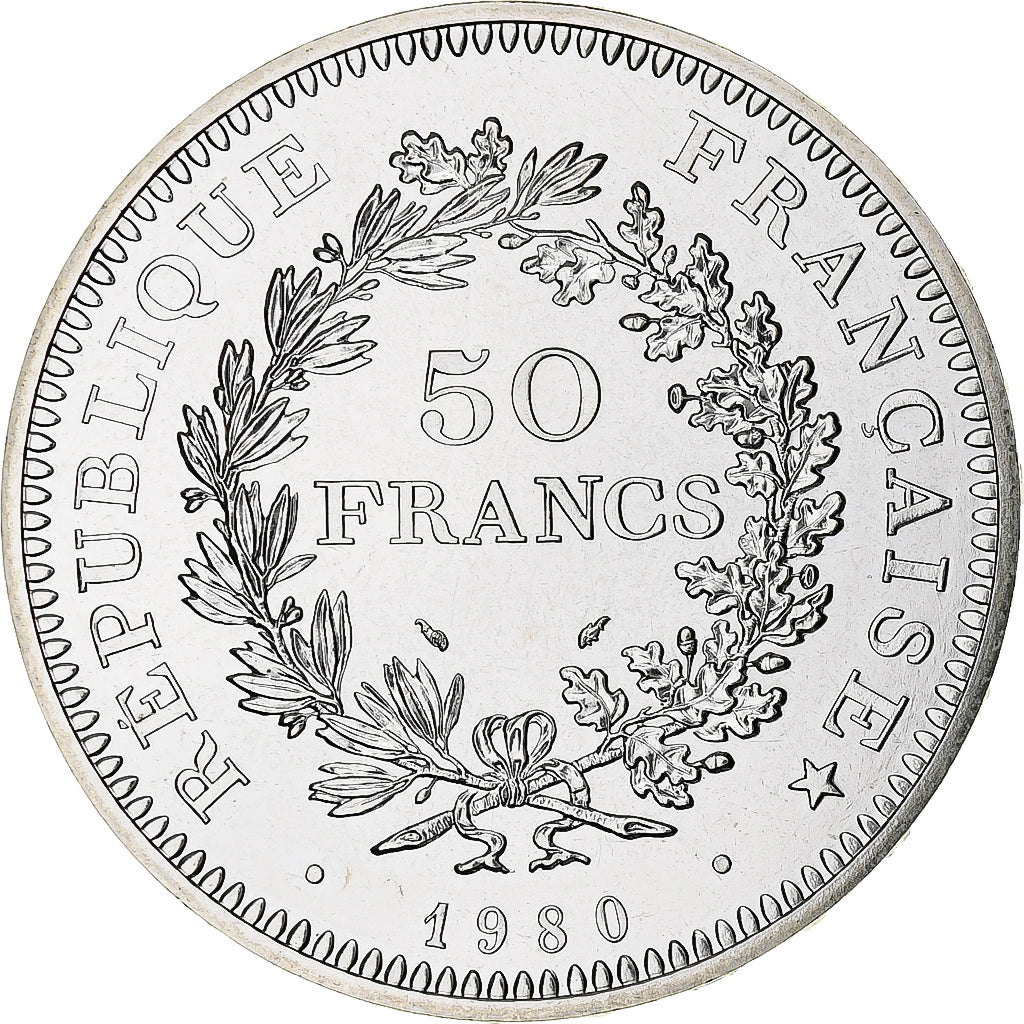 France, 50 Francs, Hercule, 1980, Monnaie de Paris, série FDC, Silver