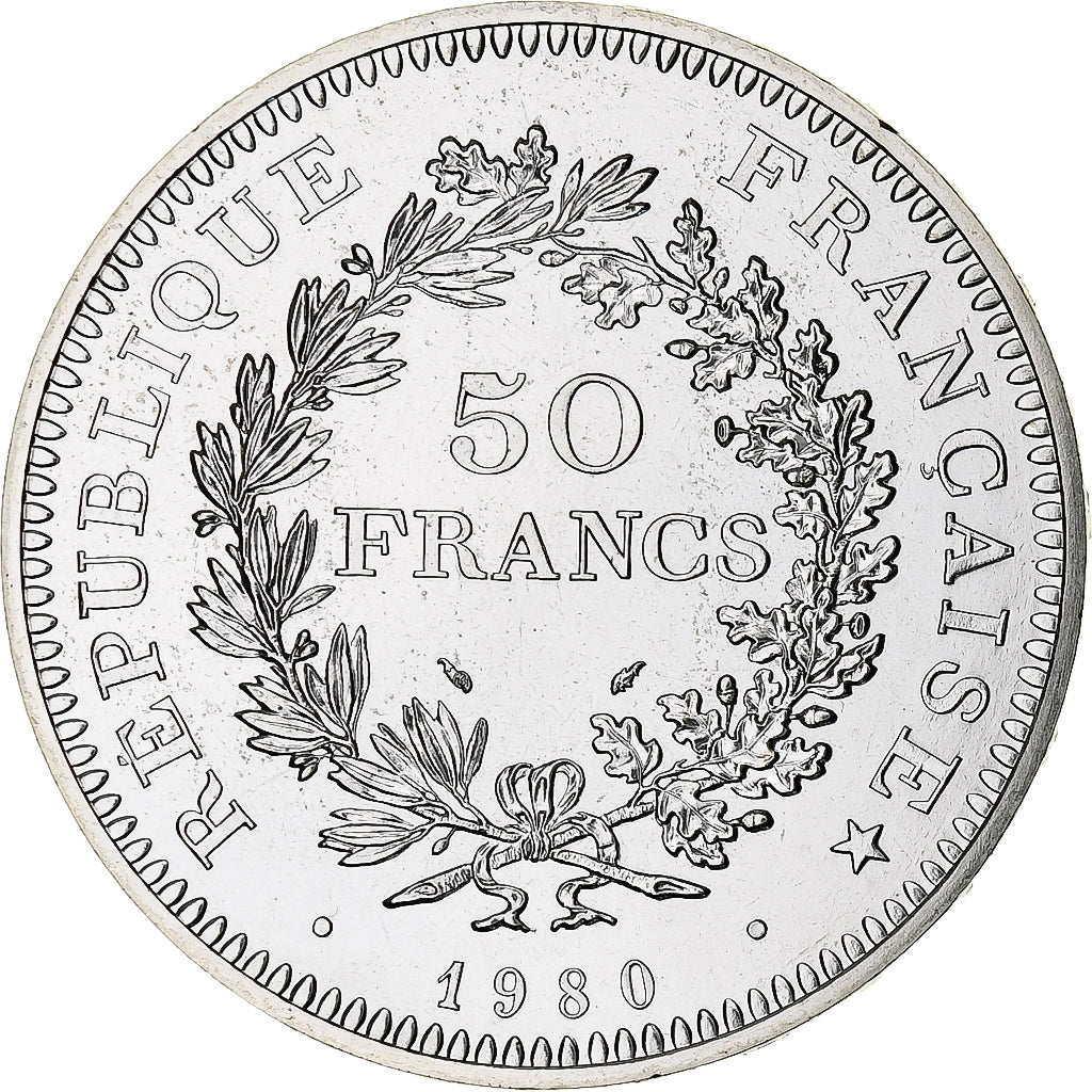 France, 50 Francs, Hercule, 1980, Monnaie de Paris, série FDC, Argent, FDC