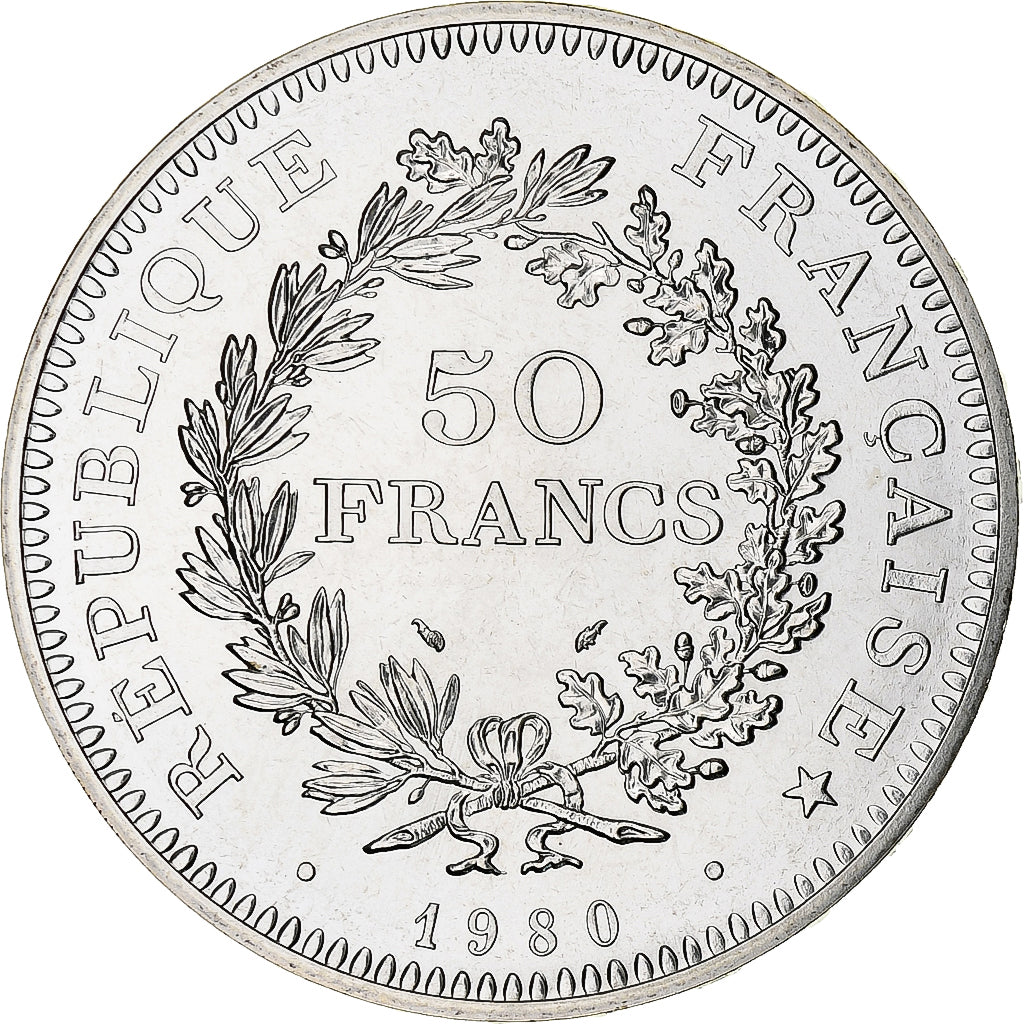 France, 50 Francs, Hercule, 1980, Monnaie de Paris, série FDC, Argent, FDC
