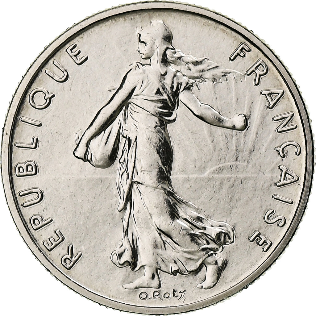 Francja, 1/2 Franc, Semeuse, 1980, Monnaie de Paris, série FDC, Nikiel
