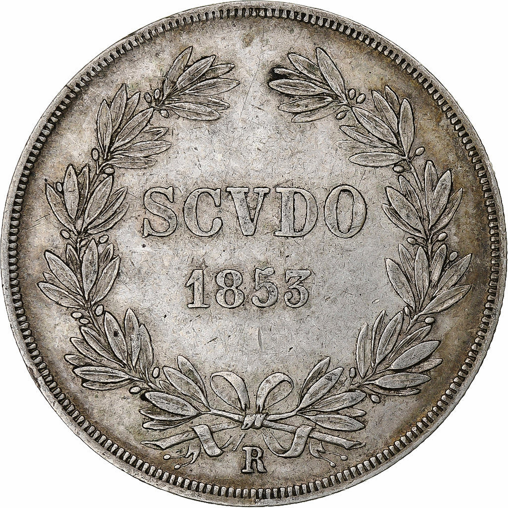 Italy, Pius IX, Scudo, 1853, Rome, Silver, AU(50-53)