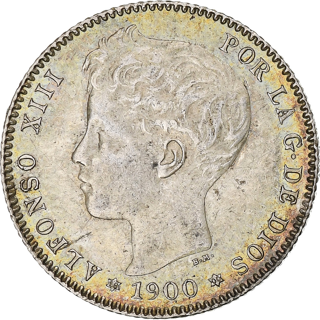 Spain, Alfonso XIII, Peseta, 1900, Madrid, Silver, AU(50-53), KM:706
