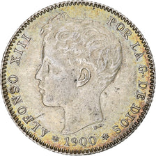 Spain, Alfonso XIII, Peseta, 1900, Madrid, Silver, AU(50-53), KM:706