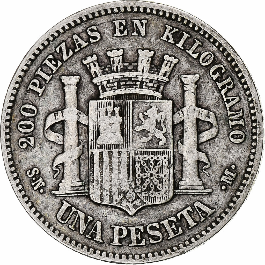 Spain, Provisional Government, Peseta, 1869, Madrid, Silver, VF(30-35), KM:652