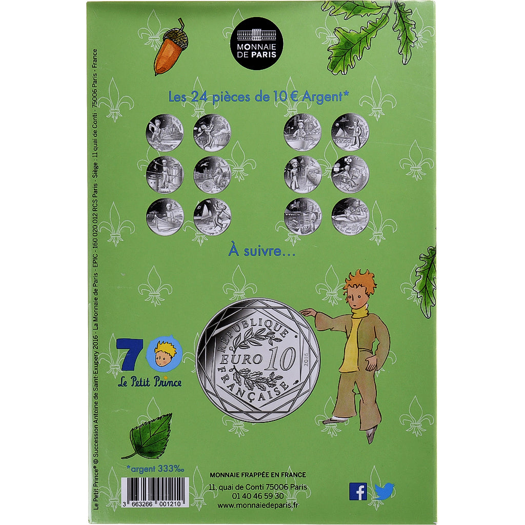 France, 10 Euro, Petit Prince visite les châteaux, 2016, Monnaie de Paris