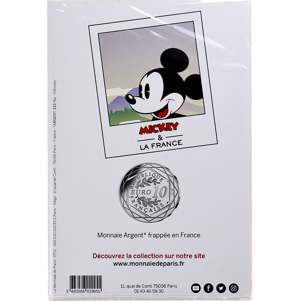 Frankreich, 10 Euro, Mickey À fond la caisse, 2018, Monnaie de Paris, Silber