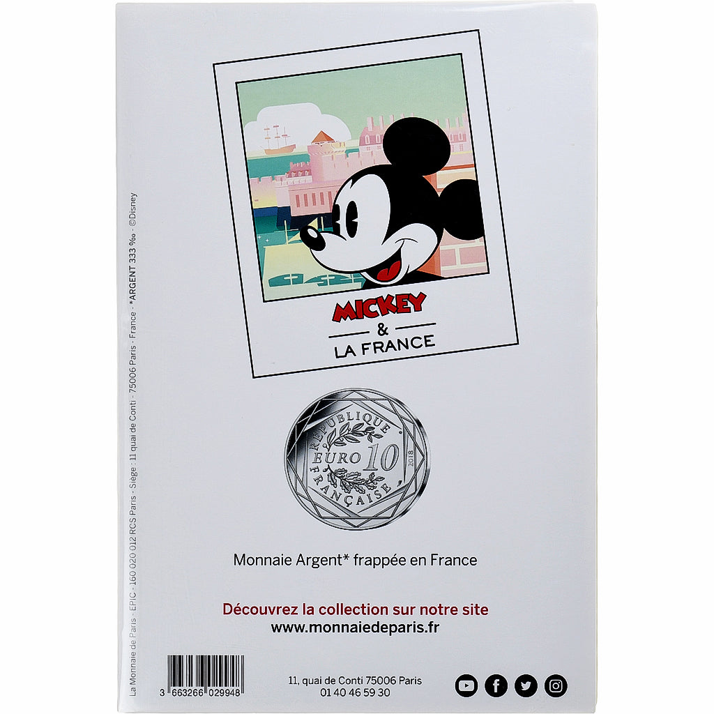 France, 10 Euro, Mickey Voile à l'horizon, 2018, Monnaie de Paris, Argent, FDC