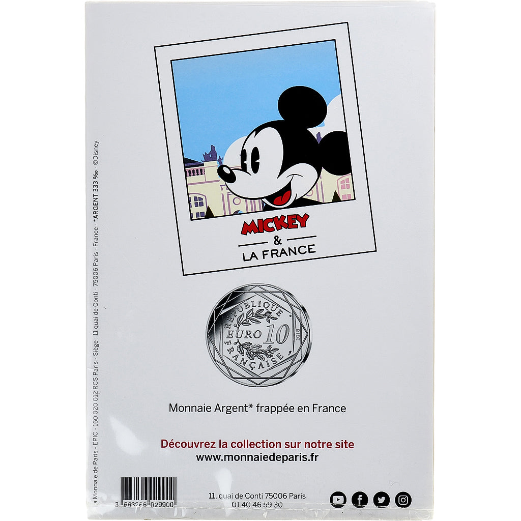 France, 10 Euro, Mickey Dans la place, 2018, Monnaie de Paris, Silver, MS(65-70)