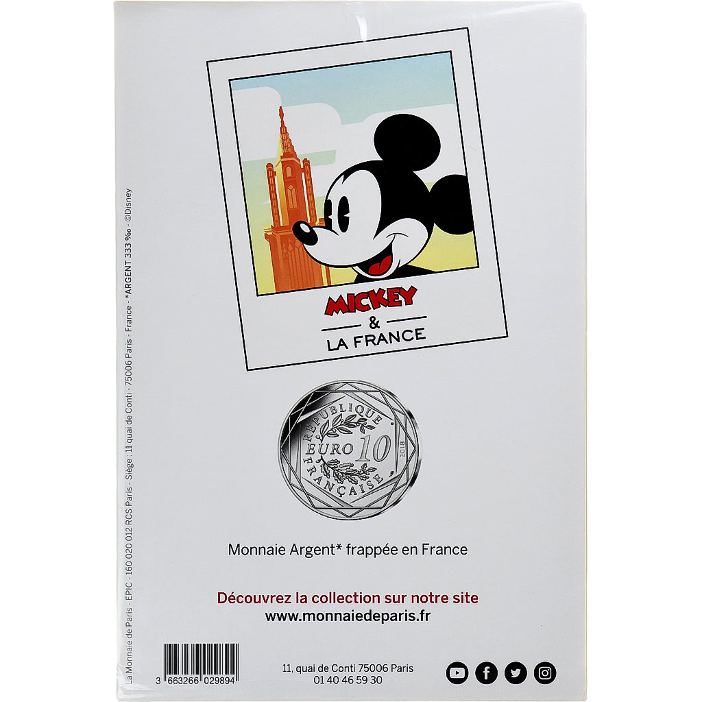 Francja, 10 Euro, Mickey Fugue à la cathédrale, 2018, Monnaie de Paris