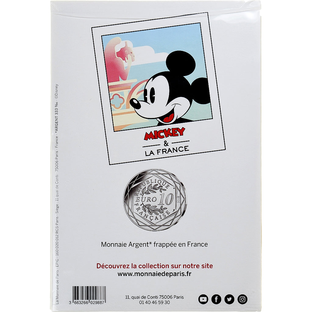 France, 10 Euro, Mickey Notre-Dame de Paris, 2018, Monnaie de Paris, Argent, FDC