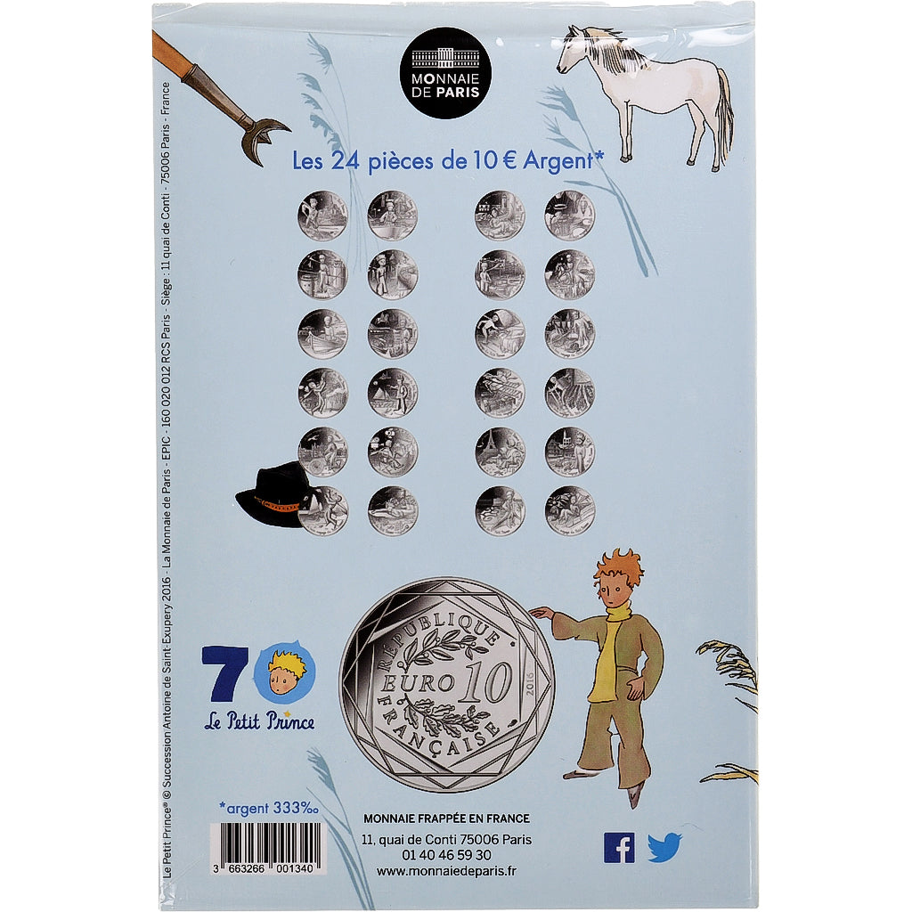 France, 10 Euro, Le Petit Prince À cheval, 2016, Monnaie de Paris, Silver