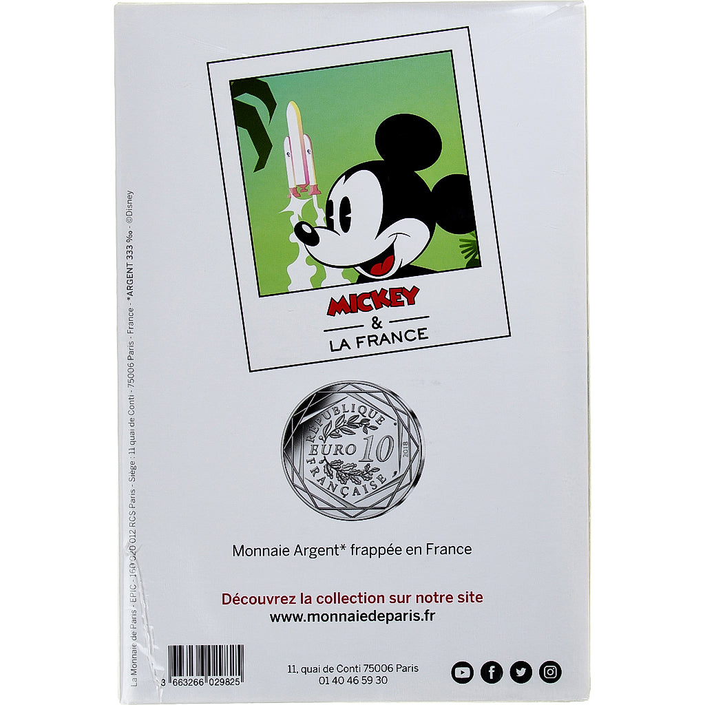 Francia, 10 Euro, Mickey Compte à rebours, 2018, Monnaie de Paris, Plata, FDC