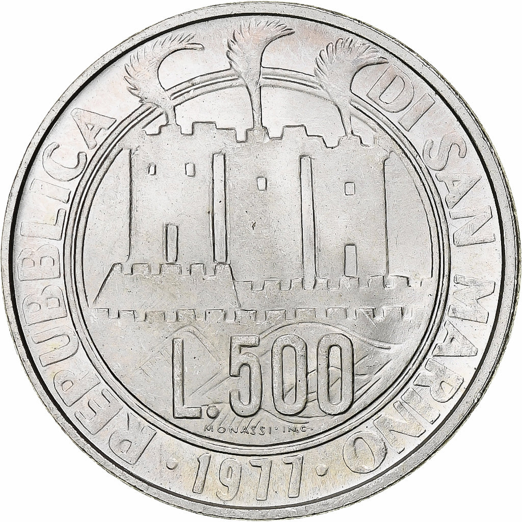 San Marino, 500 Lire, 1977, Rome, Prueba, Plata, SC, KM:71