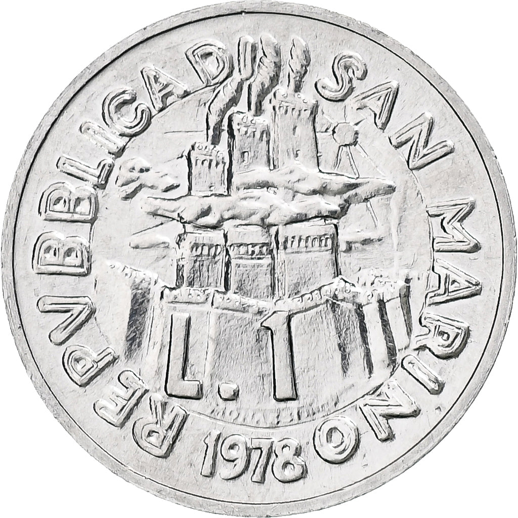 San Marino, Lira, Work Life, 1978, Rome, BU, Aluminium, MS(63), KM:76