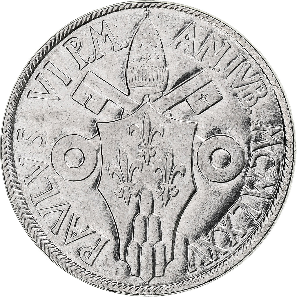 Vaticano, Paul VI, 50 Lire, Holy Year, 1975, Rome, BU, Aço Inoxidável, MS(63)
