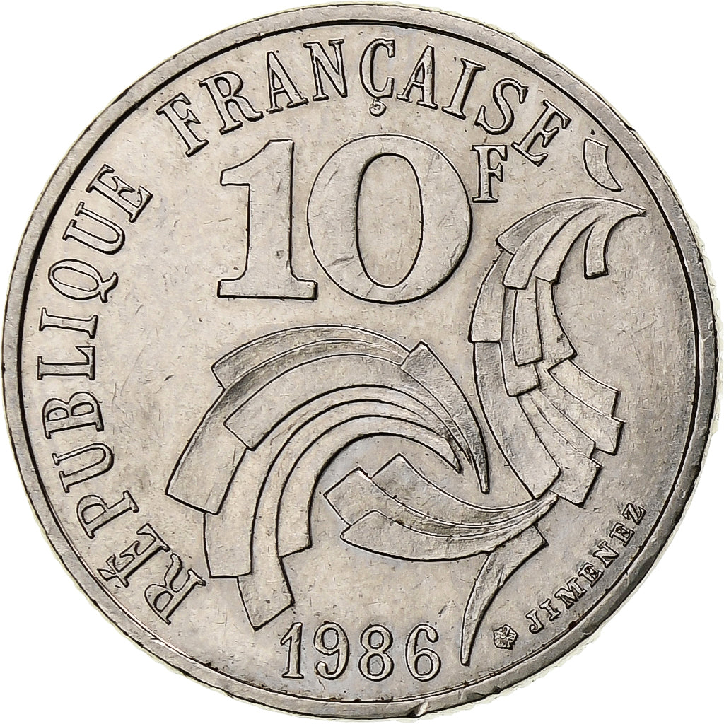 France, 10 Francs, Jimenez, 1986, Pessac, Nickel, SUP, Gadoury:824, KM:959