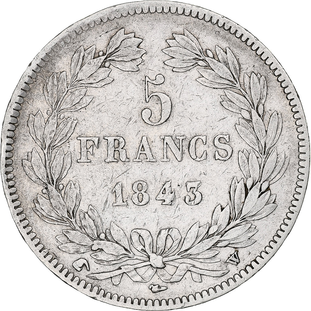 France, Louis-Philippe, 5 Francs, 1843, Lille, Silver, VF(30-35), Gadoury:678